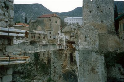Stari Most As Temporary Cable Bridge